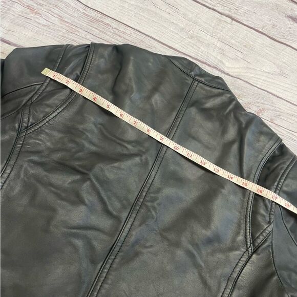 Zadig & Voltaire Cafe Racer Moto Leather Jacket Black Wolf Size Small Unisex - Picture 8 of 10